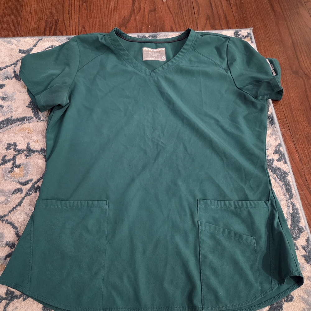 V-Neck Scrub Top Sketchers Hunter Green